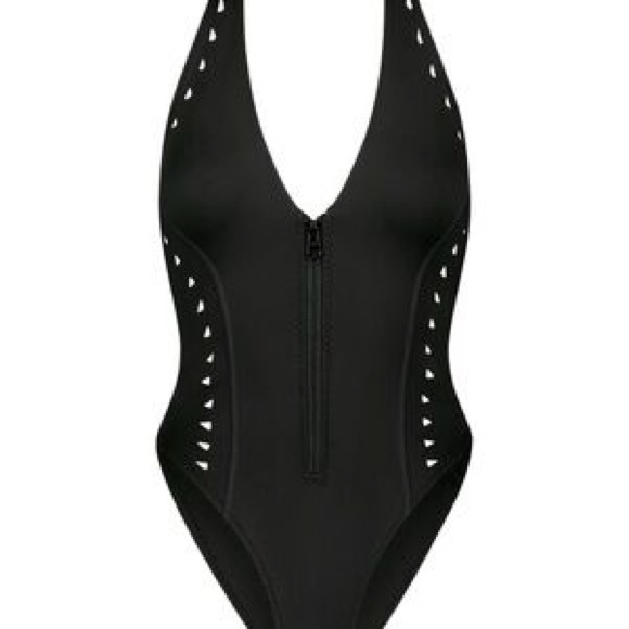 GIGI C Grace Surf Scuba Zip Black One Piece Swimsuit Surf Suit Medium NWT - Picture 5 of 11